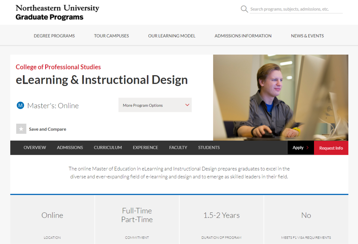 Master’s Program in Instructional Design by the Northeastern University
