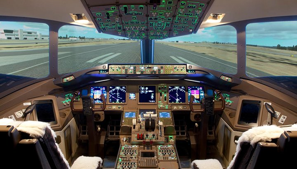 A screenshot of the Peninsula Tokyo flight simulator screen