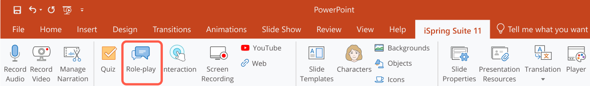 How to add role-play simulations in PowerPoint