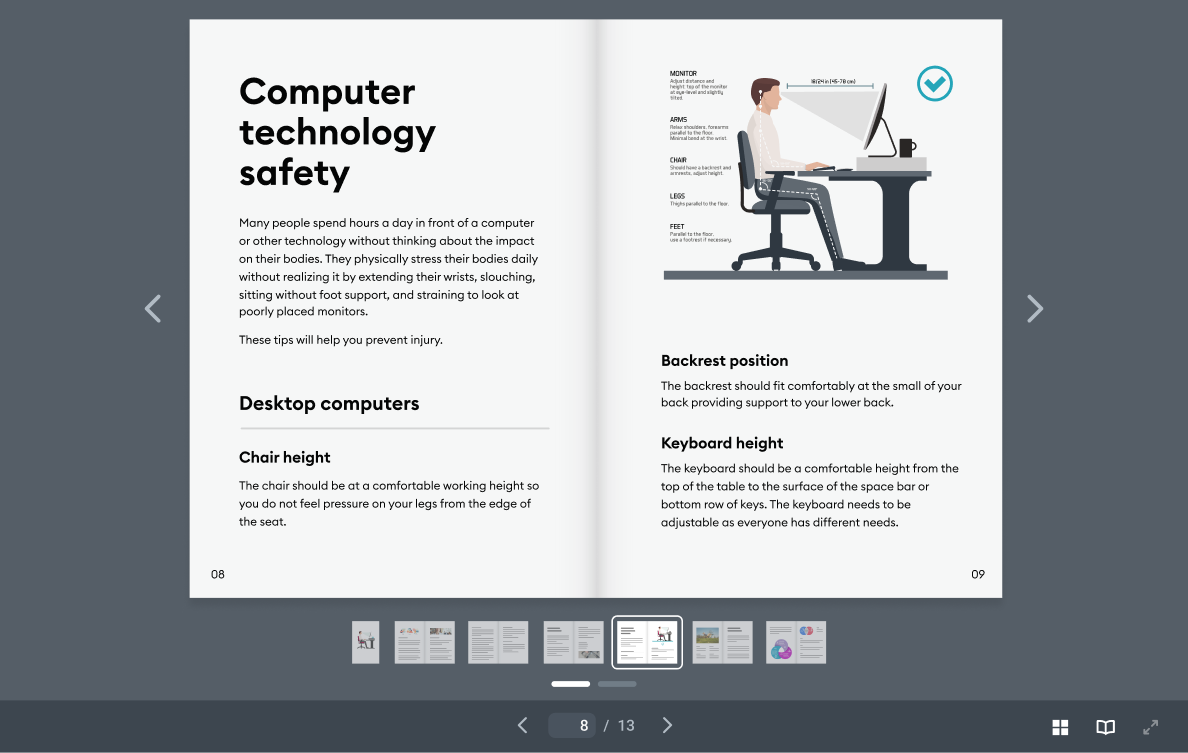 An example of an interactive employee handbook created with iSpring
