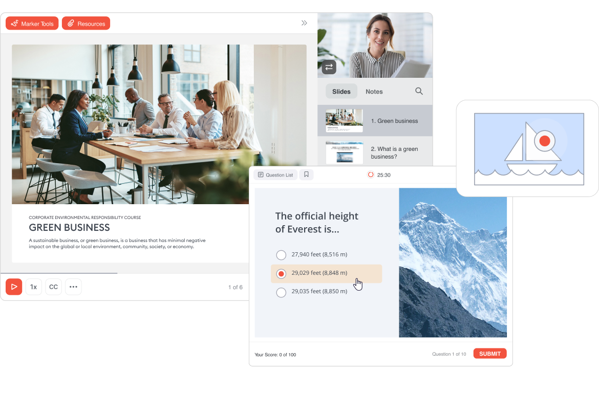Example of online course creation with iSpring