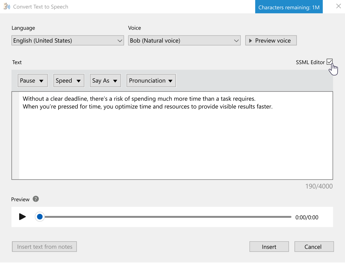 Text-to-speech conversion in iSpring
