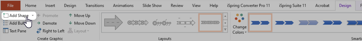 Timeline element in PowerPoint