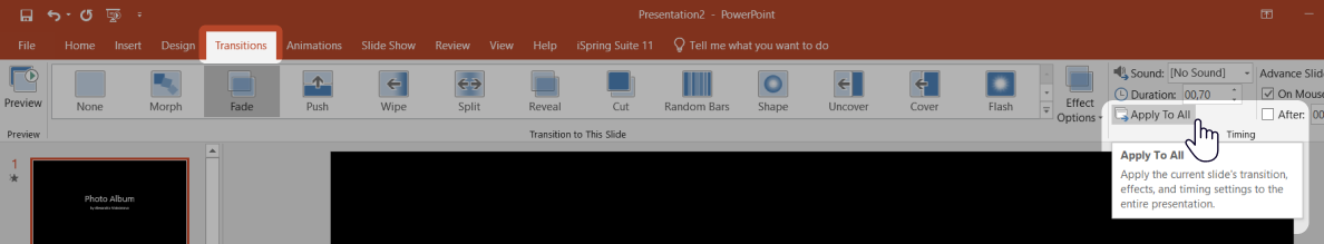 The Apply To All option in PowerPoint
