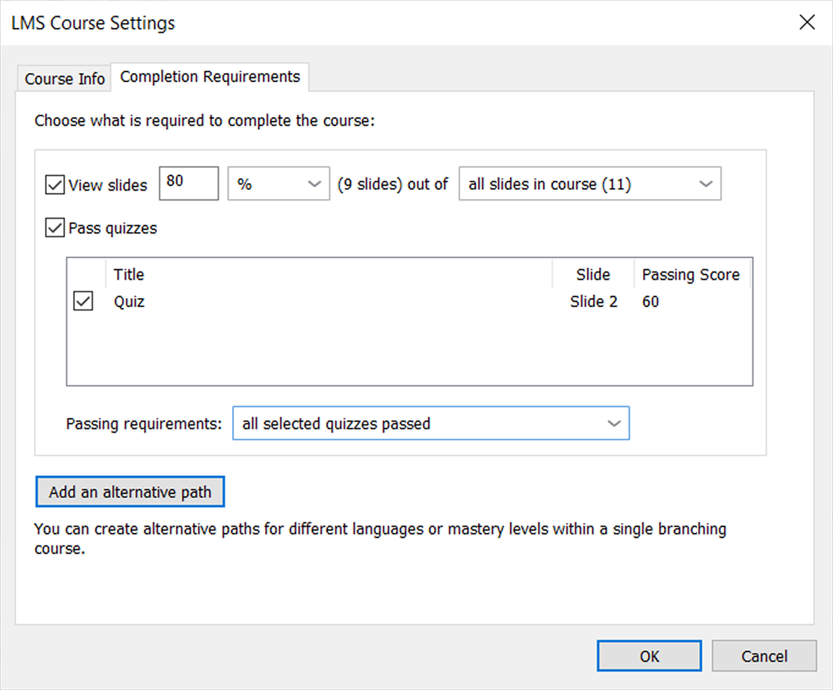 LMS Course Settings