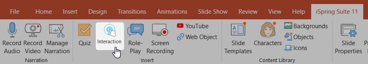 Interaction tab