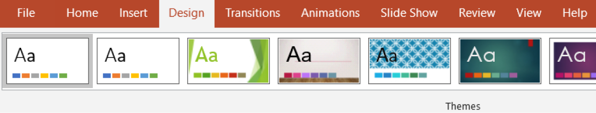 Themes tab in PowerPoint