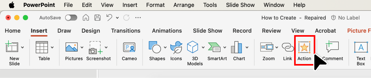 Action button in macOS