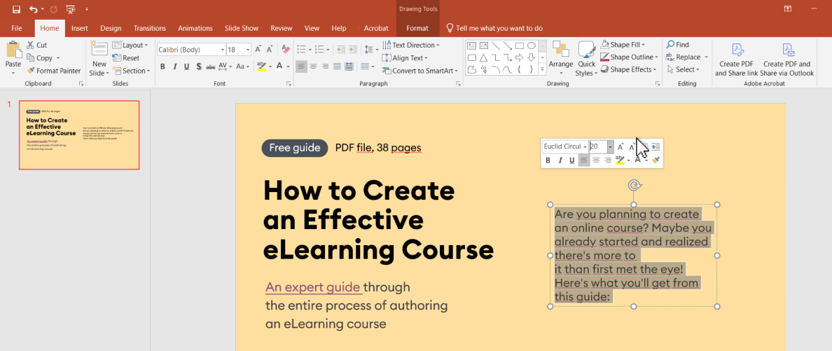 Edit the formatting