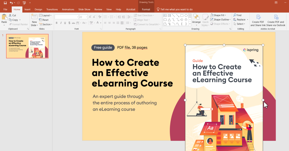 Inserting PDF into PowerPoint