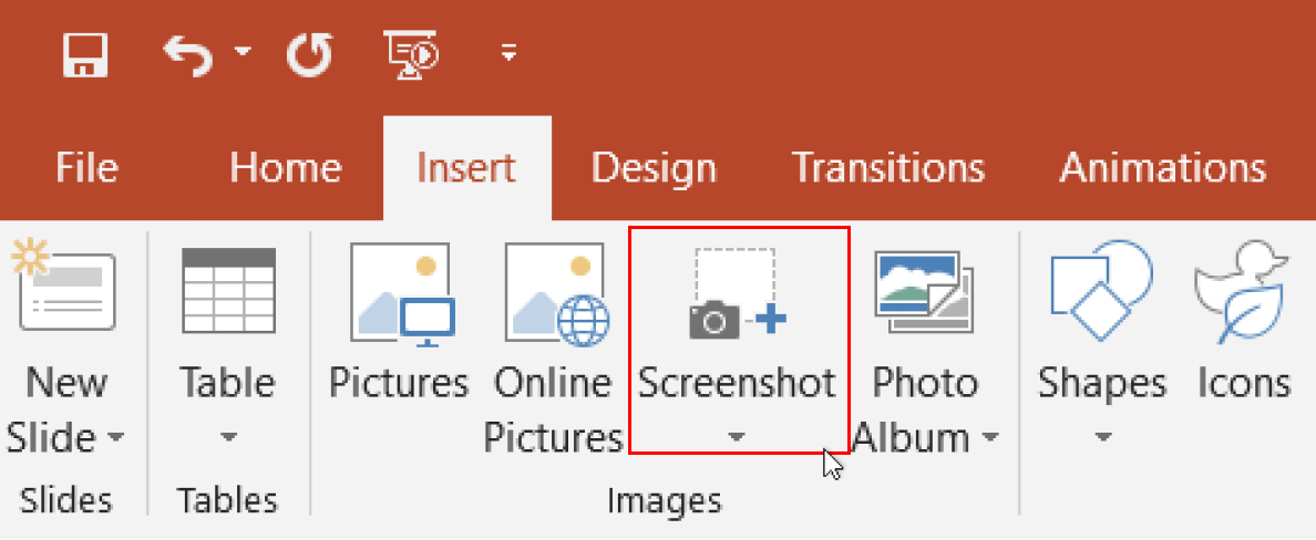 Screenshot button
