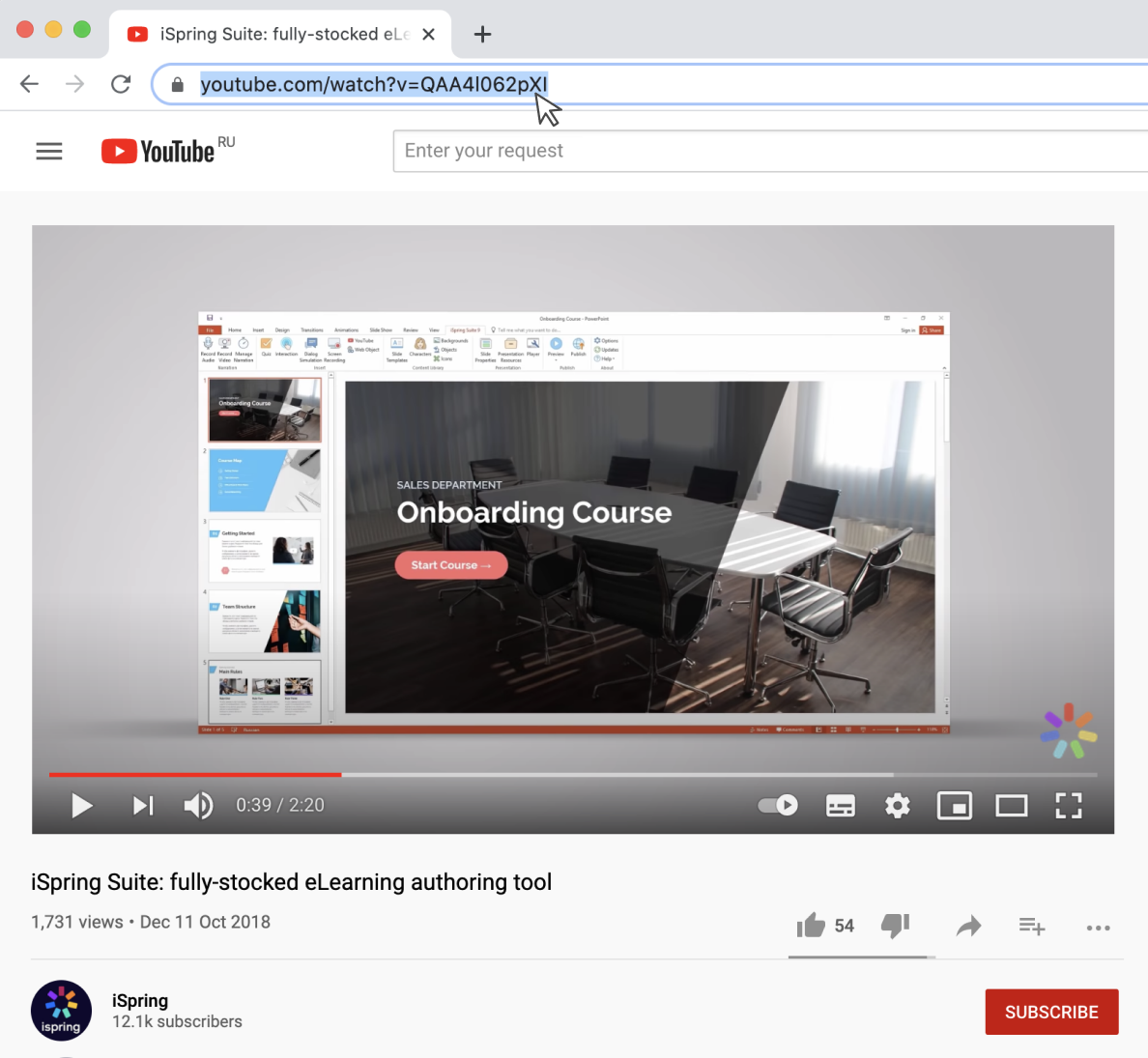 Getting the link to a YouTube video