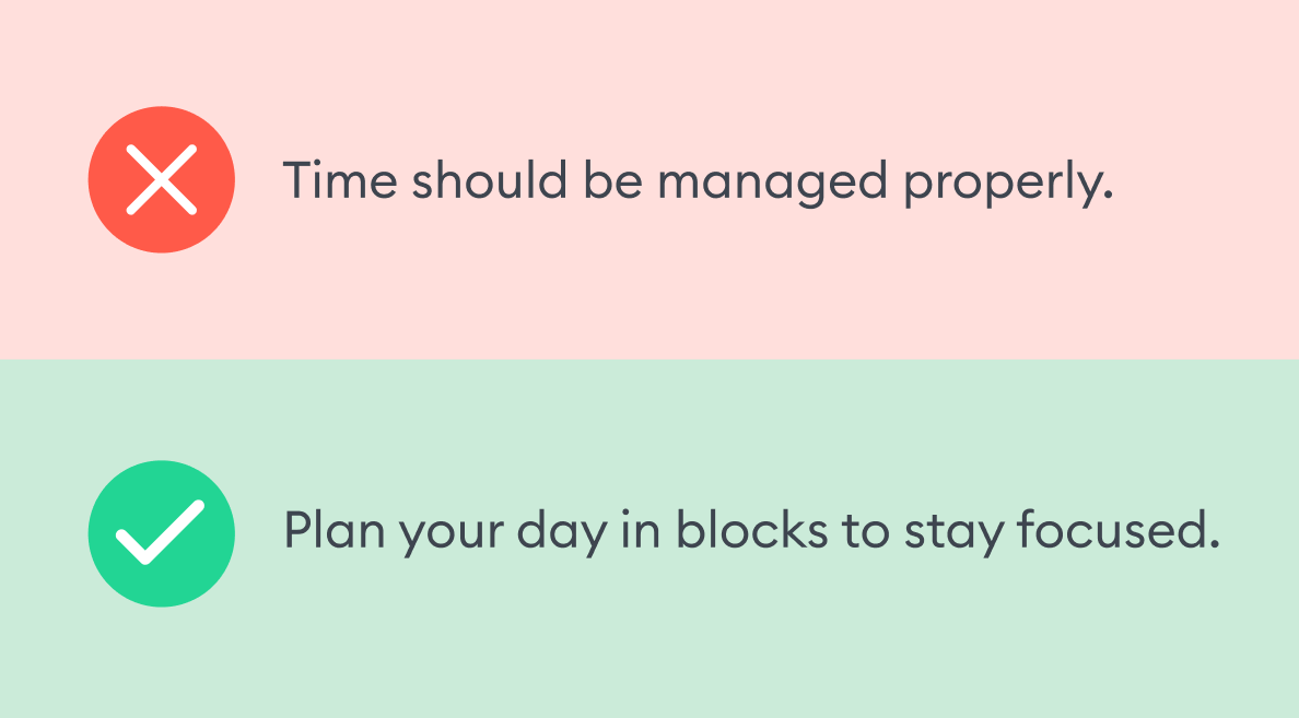 An example of using clear language
