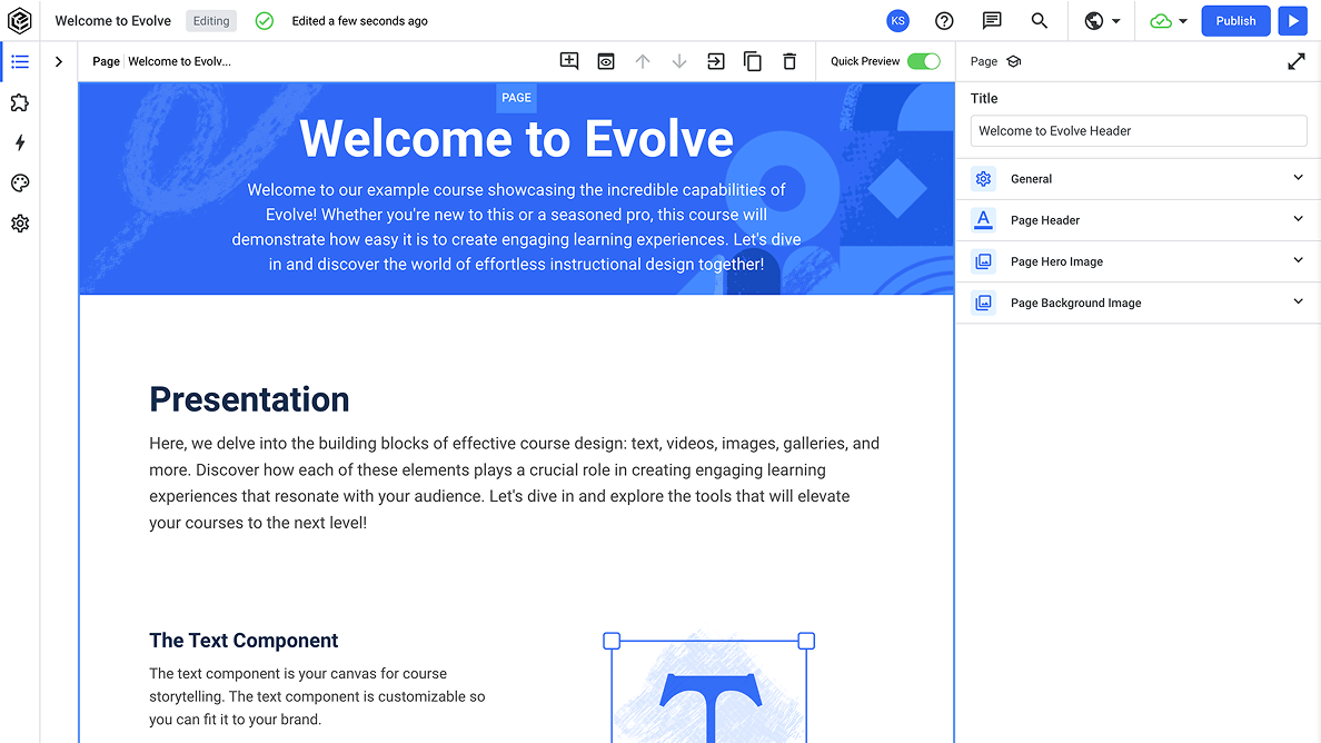 Creating a course with Evolve