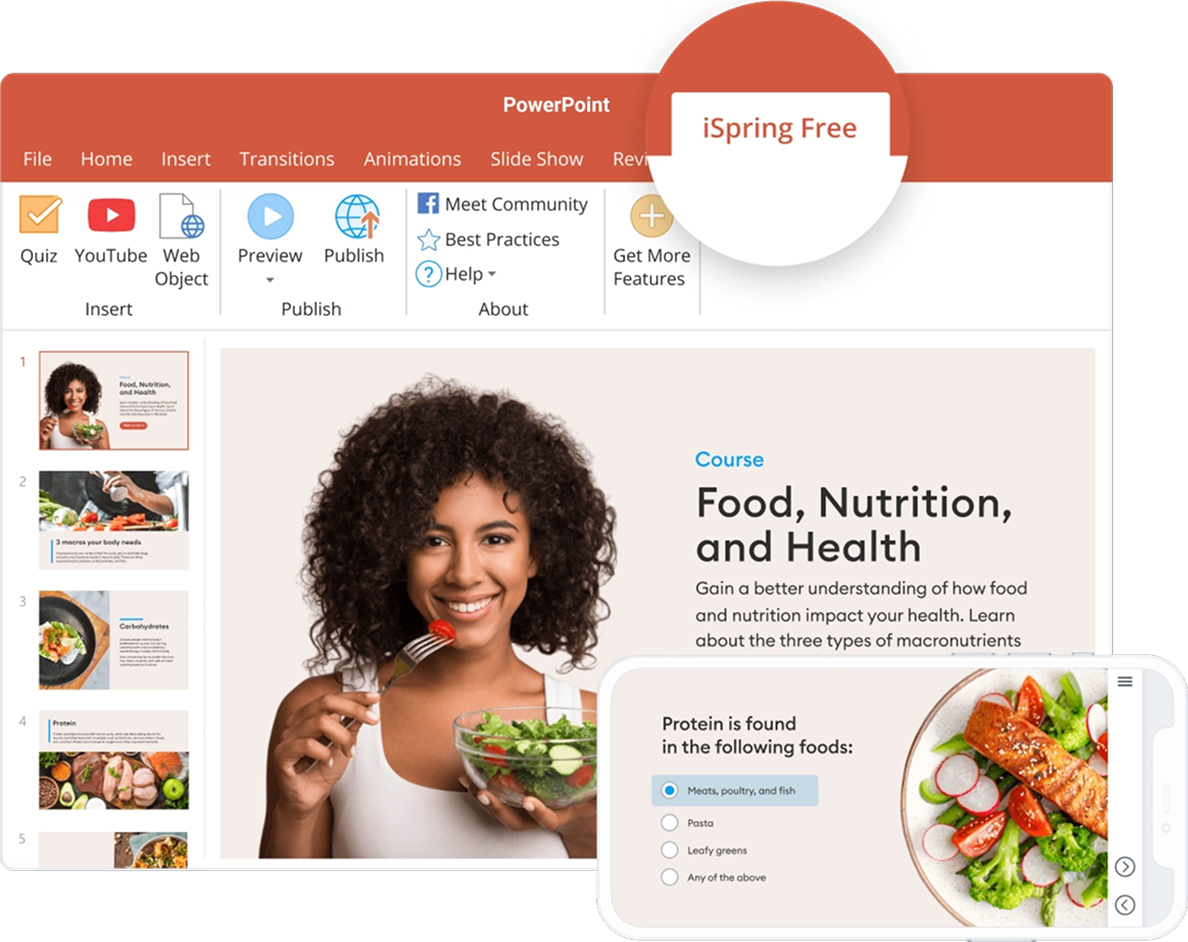 Creating a course with iSpring Free