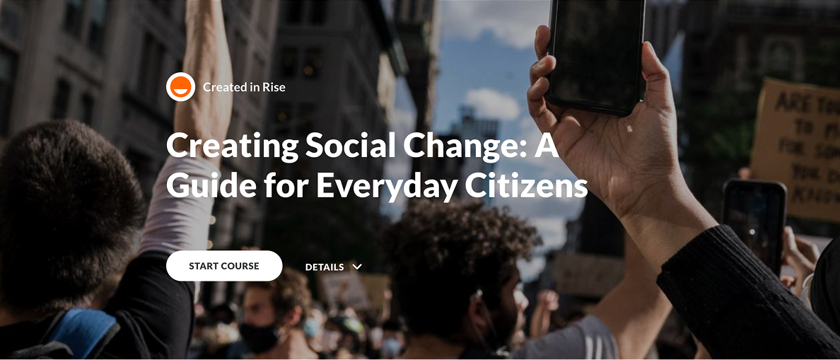 Articulate Rise demo course: Creating Social Change