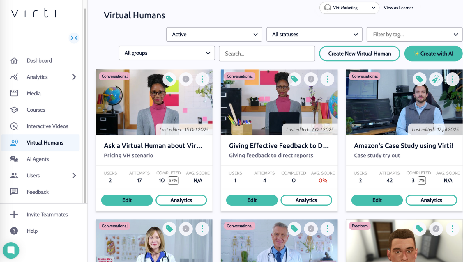 Virti interface Virti