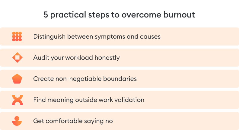 5 practical steps to overcome burnout