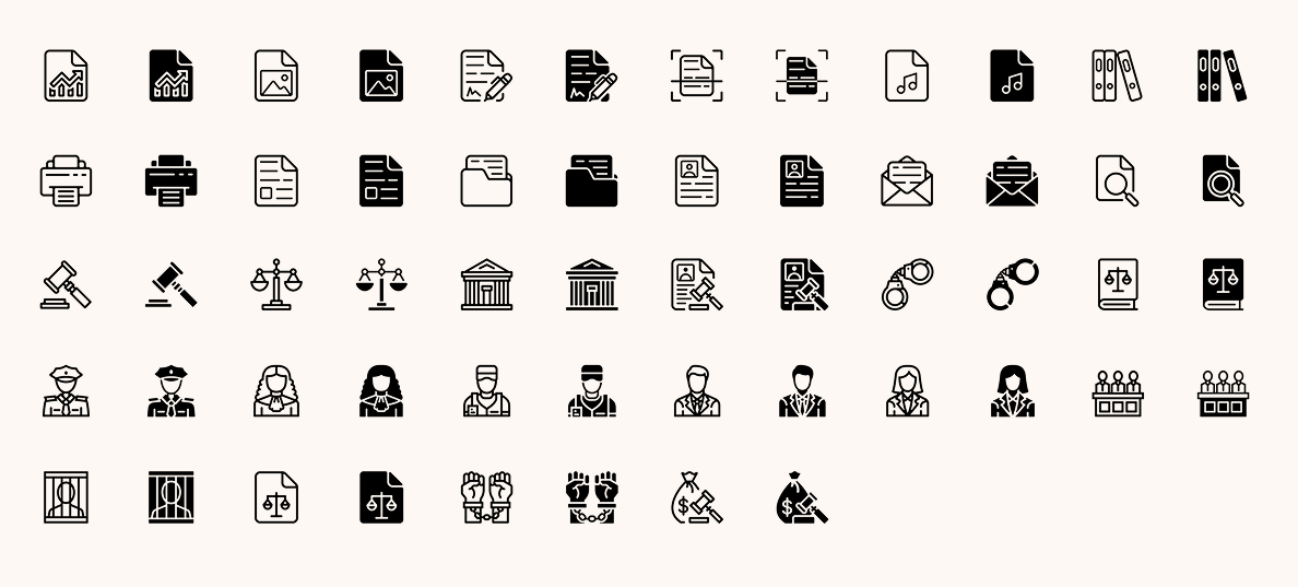 New Documents and Legal System icon sets