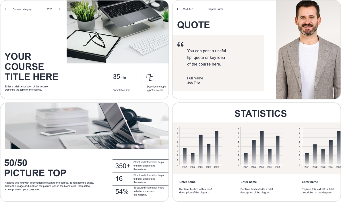 New minimalist course template