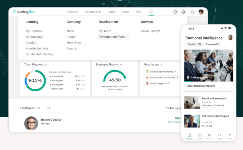 iSpring LMS is the best 360Learning alternative