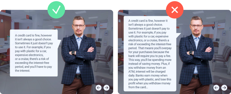 Minimize the amount of text on a slide