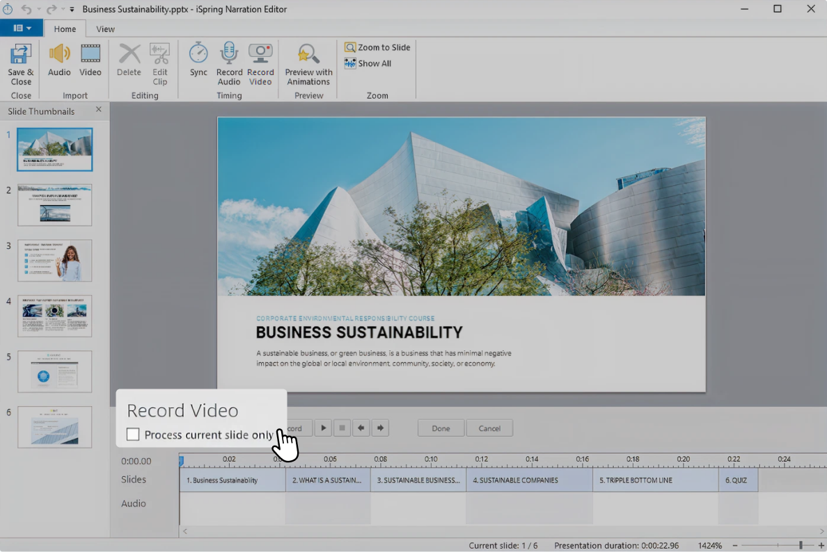Process current slide only option Process current slide only option in iSpring Suite