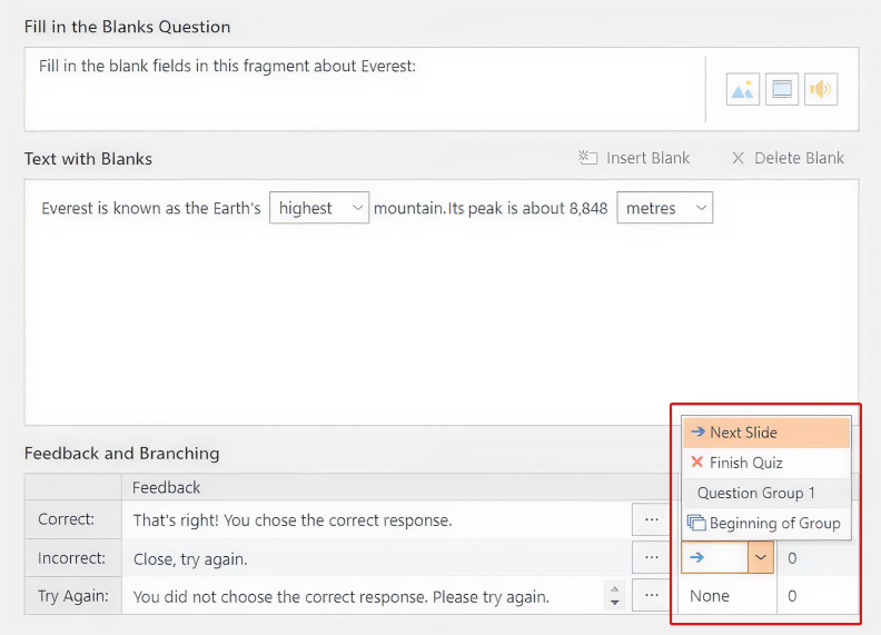 Branching in iSpring Suite