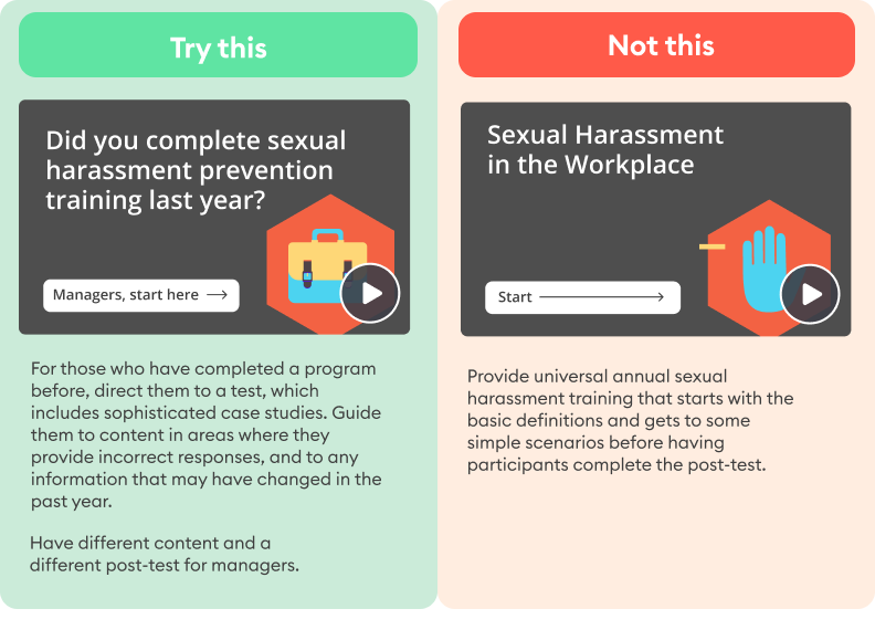 eLearning design mistake - not customizing the experience