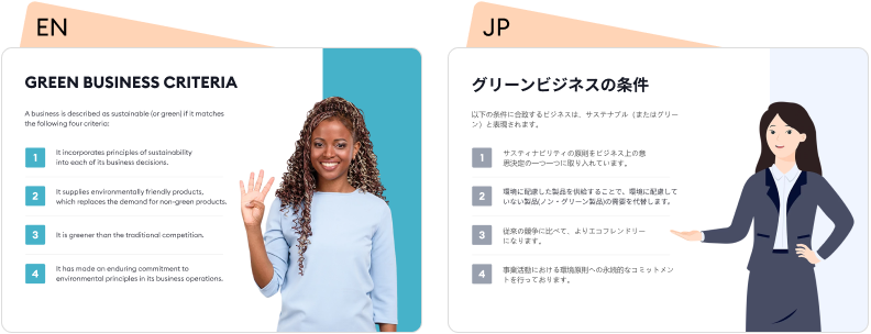 An English course localized into Japanese