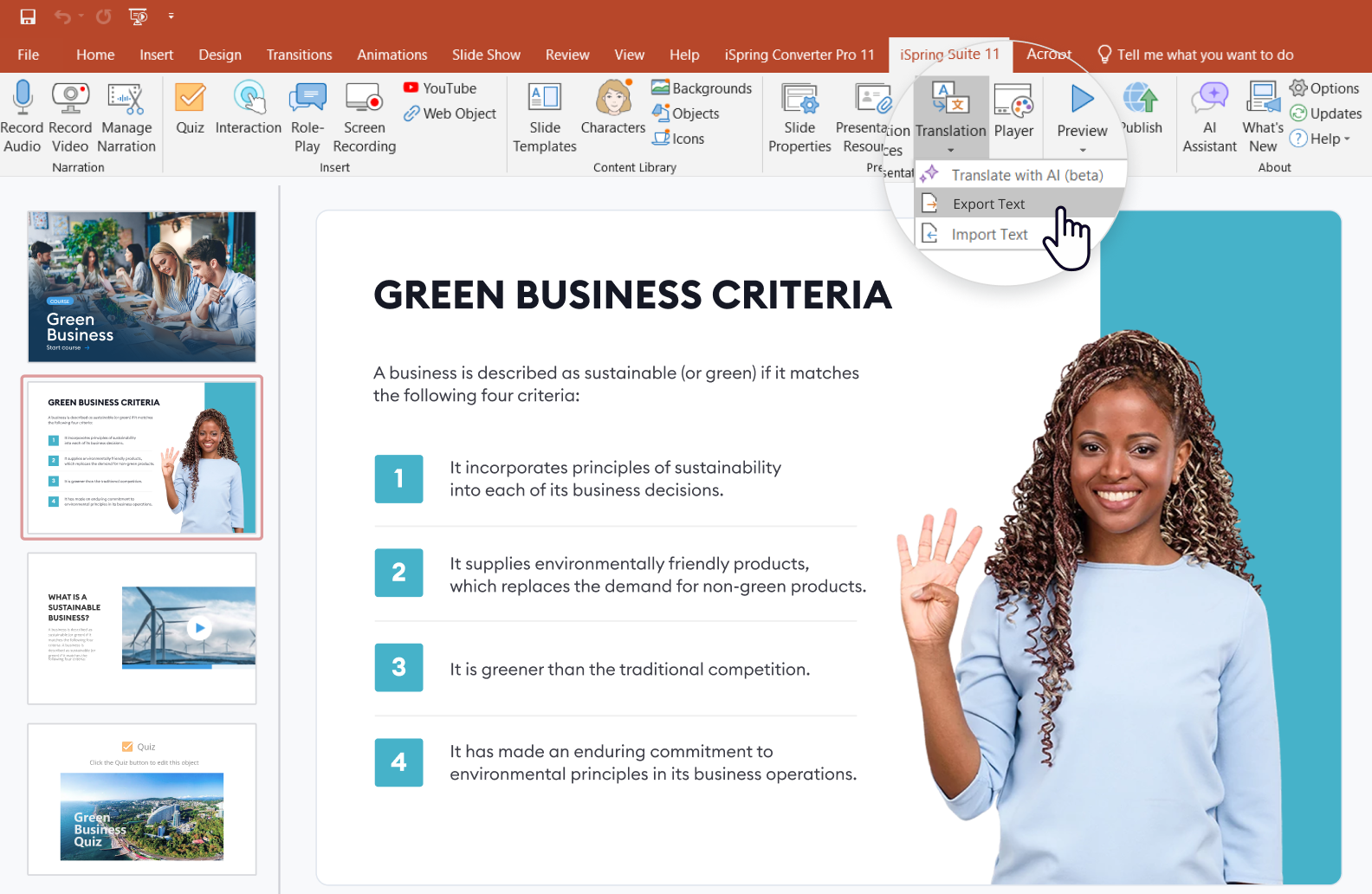 Click on Export Text