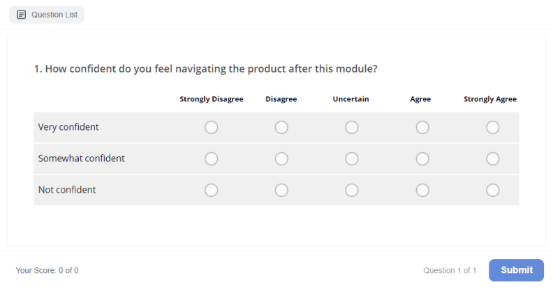 A feedback survey example