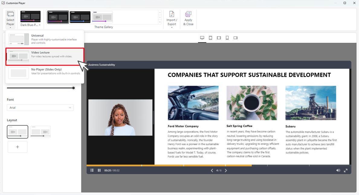 Customize your player template Customize your player template in iSpring Suite