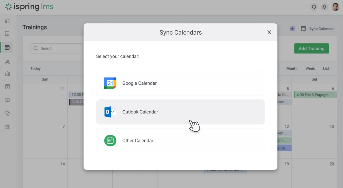 iSpring LMS and Google Calendar integration