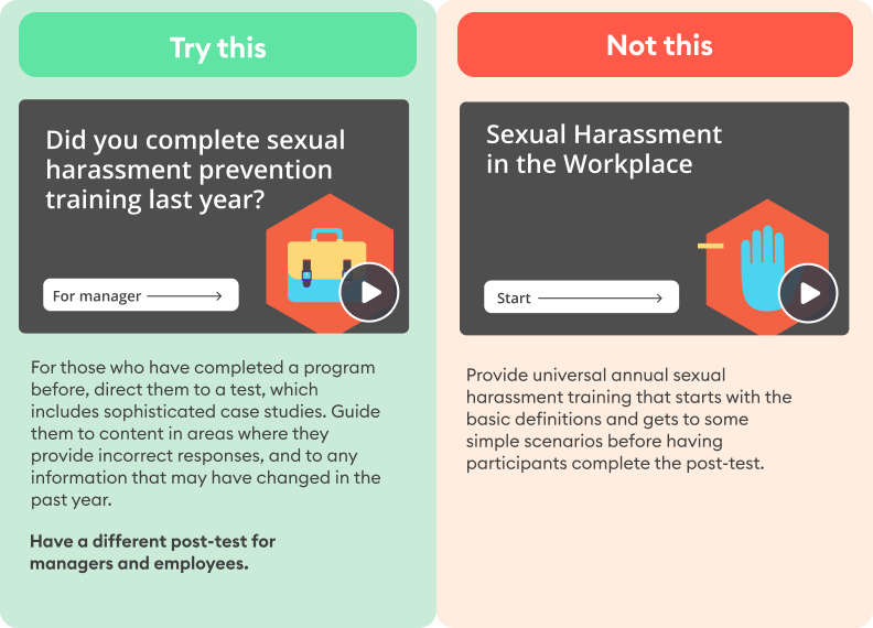eLearning design mistake - not customizing the experience
