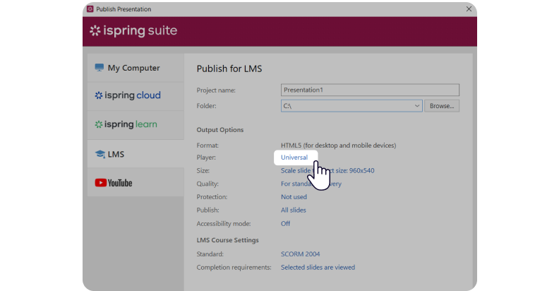 Convert MP4 to SCORM
