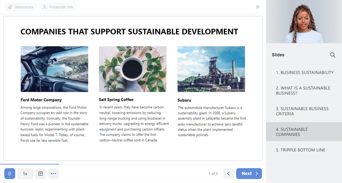 Full layout Universal player in iSpring Suite: Full layout