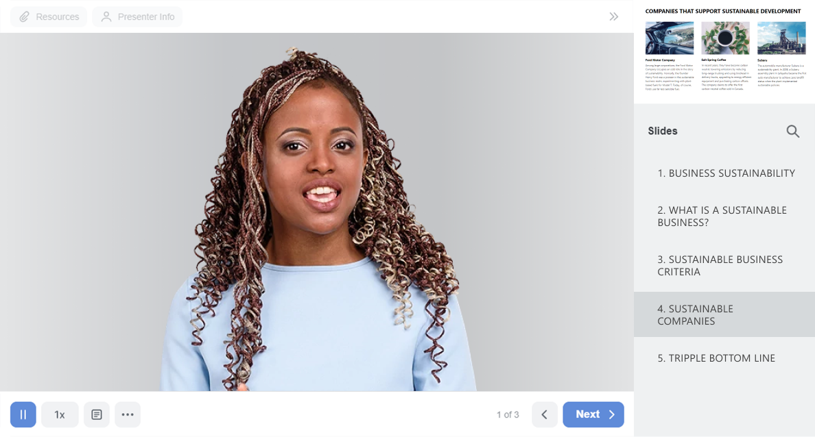 Maximized Video layout Universal player in iSpring Suite: Maximized Video layout