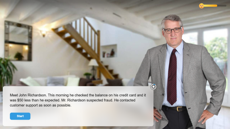 An example of a role-play created with iSpring Suite