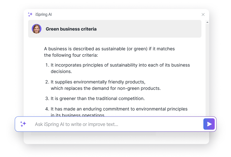 AI-enhanced authoring tool in iSpring LMS