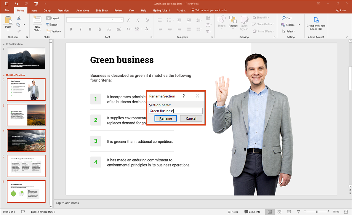 Naming sections Naming sections in PowerPoint