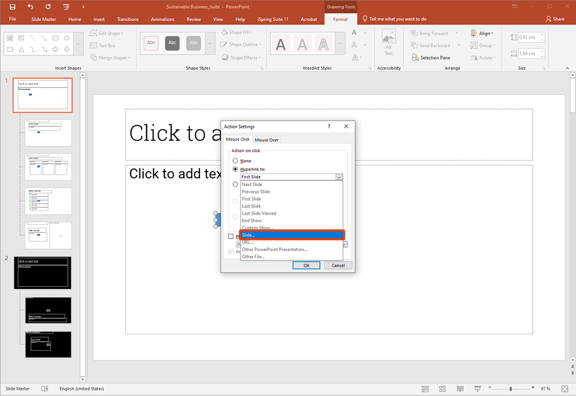 Hyperlink to a slide Hyperlink to a slide in PowerPoint