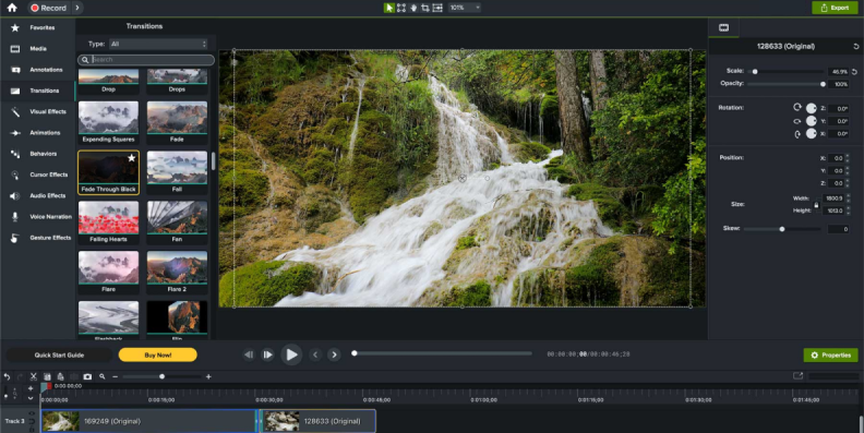 Camtasia interface Camtasia interface