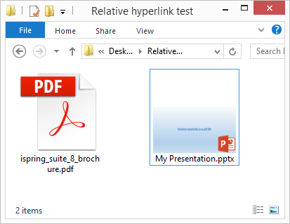 presentation not using hyperlinks