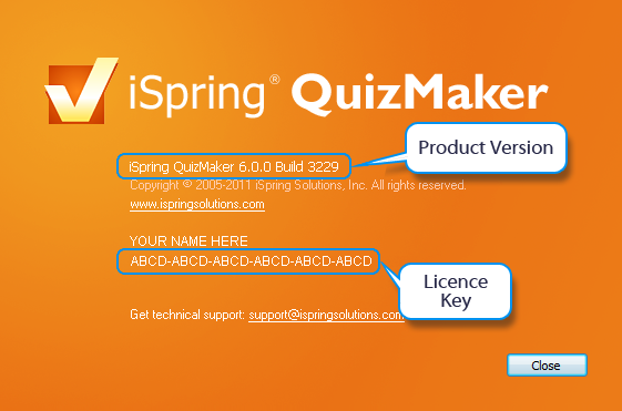 Check QuizMaker version and license