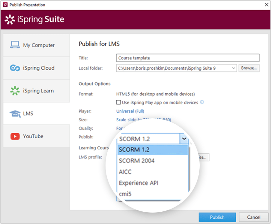 scorm 1.2 compliant player