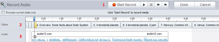 Sync narration bar