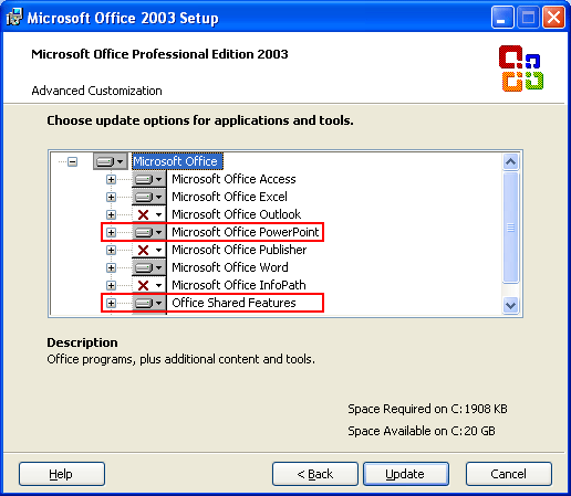 Required PowerPoint components