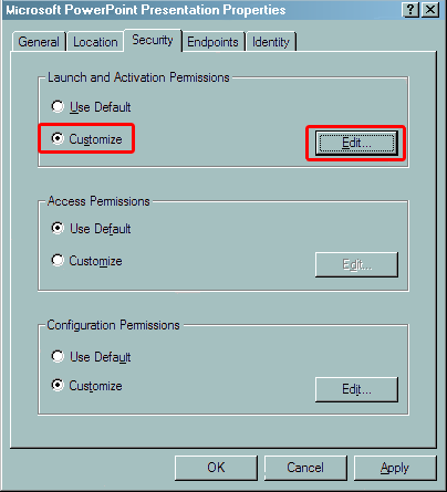 Go toSecurity tab and edit Launch and Activation Permissions