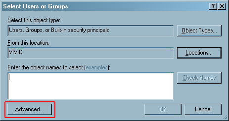 Enter User Name you remembered or click Advanced button